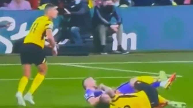 Preview image for (Video) Eric Dier wrestled by Watford’s Juraj Kucka but no penalty given as VAR continues to cause bafflement