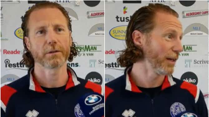 Preview image for Video: Aldershot Town manager Mark Molesley gives one of the most bizarre interviews you’ll ever see