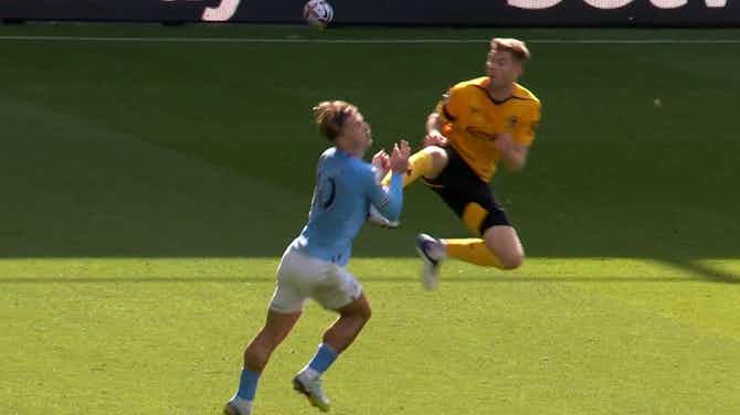 Preview image for Video: Wolves’ Collins sent off after terrible karate style challenge on Jack Grealish