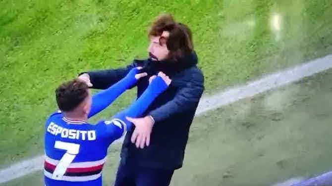 Preview image for Video: Player grabs Andrea Pirlo by the collar and shakes him wildly in crazy scenes