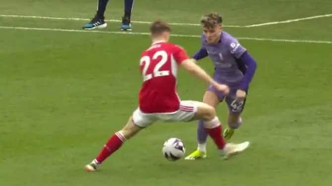 Preview image for Video: Liverpool youngster Bobby Clark embarrasses Yates with a cheeky nutmeg