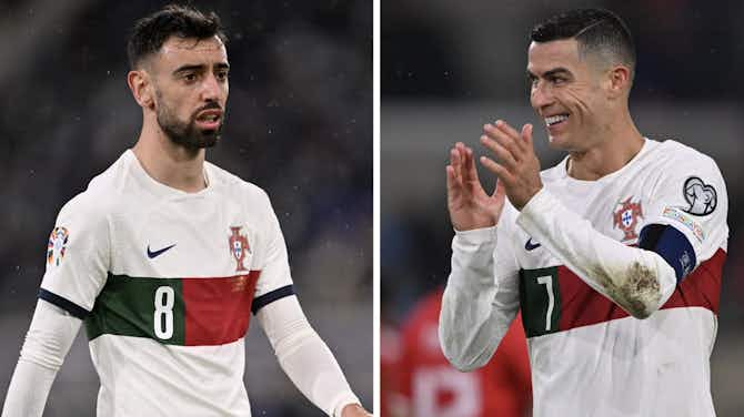 Preview image for Bruno Fernandes disagrees with Cristiano Ronaldo's assessment of Roberto Martinez