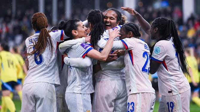 Image d'aperçu pour Équipe de France (F) : la joie des Bleues après la victoire en Suède 