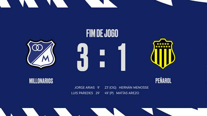 Imagem de visualização para Veja como foi Millonarios 3 x 1 Peñarol pela Sul-Americana