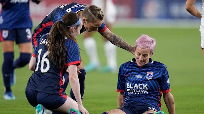 Preview image for Megan Rapinoe suffers injury just three minutes into final match of career