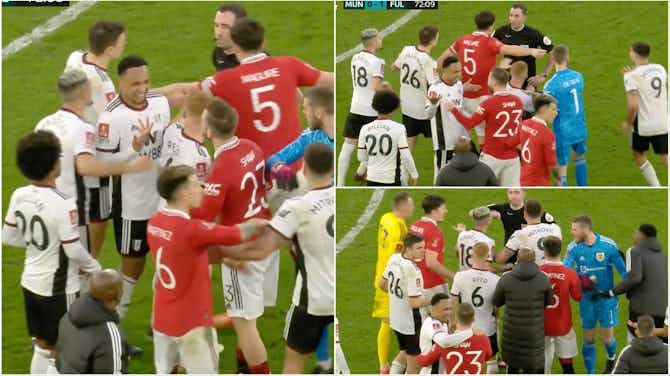 Preview image for Man Utd 3-1 Fulham: Luke Shaw and Tete hugged it out when it was all kicking off