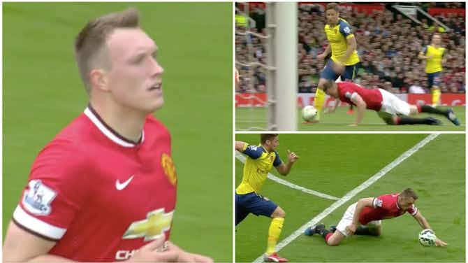 Preview image for Phil Jones: Man United star's memorable head tackle vs Arsenal remembered