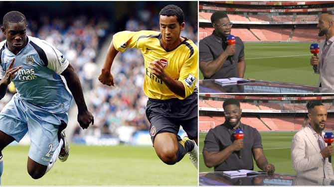 Preview image for Theo Walcott mocks Micah Richards when asked who was the quickest in their prime