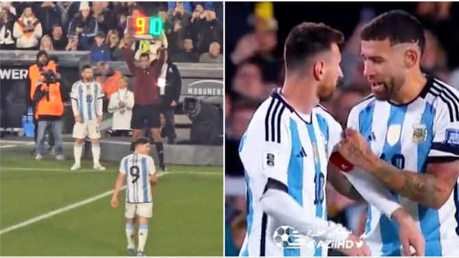 Preview image for Lionel Messi’s reaction when Nicolas Otamendi tried to give him Argentina captain’s armband