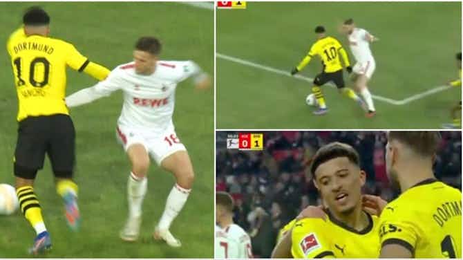 Preview image for Jadon Sancho wins penalty in Borussia Dortmund 4-0 Koln