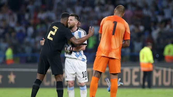 Preview image for 🎥 'Dream come true' - Curaçao goalkeeper reacts to getting Messi's shirt