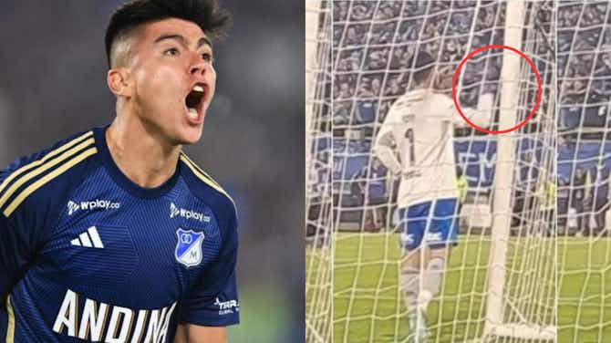 Imagen de vista previa para Lo que no se mostró en TV: la reacción de Agustín Rossi, tras el gol de Millonarios que le quitó un invicto de más de mil minutos
