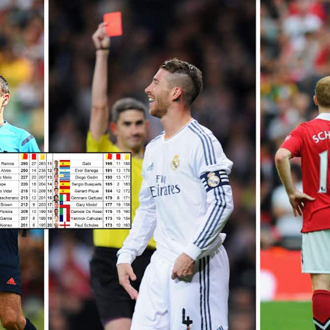 Preview image for Ramos, Alves, Pepe, Scholes: 20 players who have been given most cards in 21st century