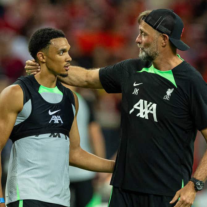 Preview image for Alexander-Arnold admits he's 'sat on the fence' over new Liverpool manager