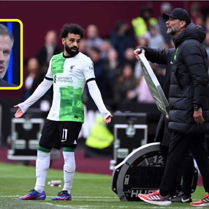 Preview image for Jamie Carragher thinks there’s only one ‘reason’ for touchline spat between Salah and Klopp