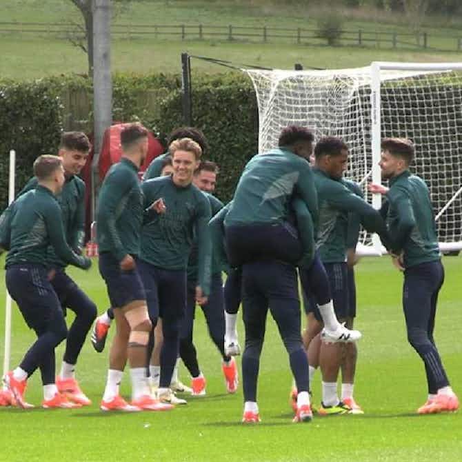 Preview image for WATCH: Odegaard trains with Arsenal team-mates ahead of Bayern Munich