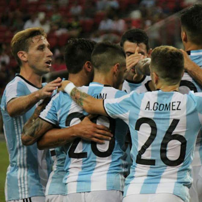 Imagem de visualização para Argentina goleia Singapura por 6 a 0, com gols de novidades no time de Sampaoli
