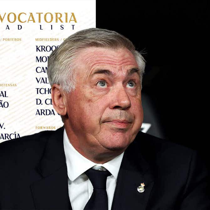 Imagen de vista previa para Ancelotti tiene dos grandes bajas para el partido contra la Real Sociedad