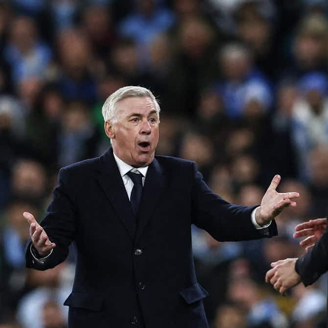Preview image for Carlo Ancelotti says they beat Manchester City despite ‘not being used to defend like this’