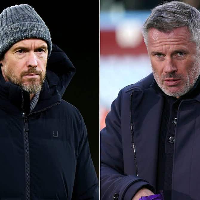 Preview image for Erik ten Hag hits back at Jamie Carragher’s criticism of Manchester United