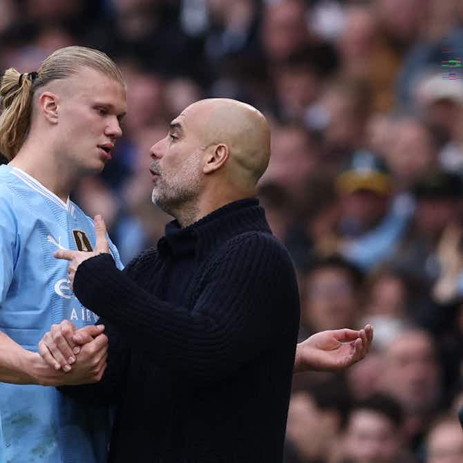 Preview image for Man City: Pep Guardiola explains Erling Haaland touchline incident after substitution