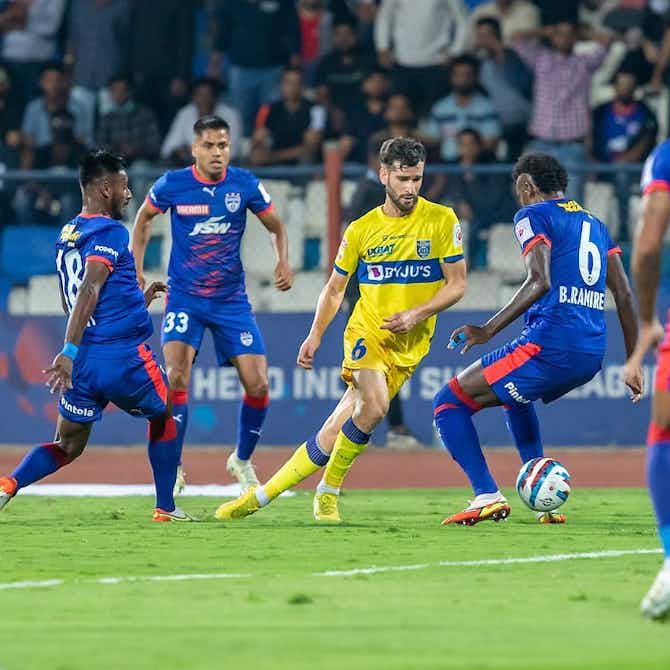 Preview image for Bengaluru FC 1-0 Kerala Blasters FC [a.e.t]: Chhetri puts Blues ahead with quick free-kick before Tuskers forfeit ISL 2022-23 knockout tie in protest