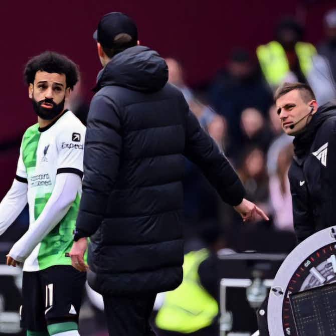 Preview image for Mo Salah bites tongue following heated clash with Jurgen Klopp
