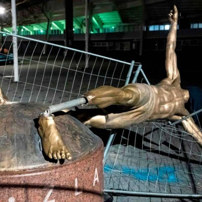 Vorschaubild für 📸 Nächster Eklat: Ibrahimović-Statue an den Knöcheln abgesägt