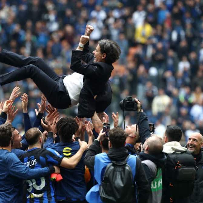 Anteprima immagine per 🥳 Inzaghi lanciato in aria, gavettone e che gesto per il vice Farris 🥹