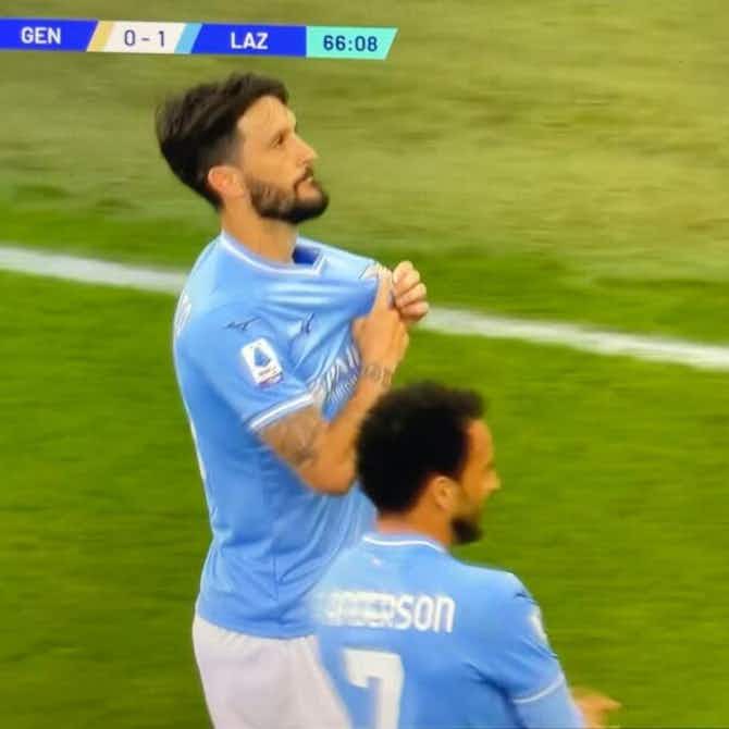 Anteprima immagine per 🔴 Genoa-Lazio 0-1: Luis Alberto segna e indica lo stemma