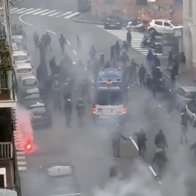 Anteprima immagine per 🎥 Genova, scontri tra tifosi doriani e rossoblù! Feriti agenti di polizia