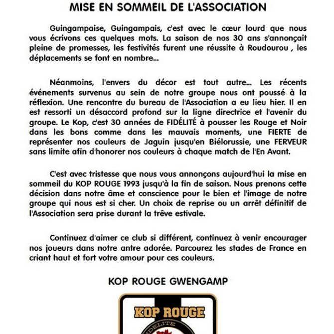 Imagen de vista previa para Guingamp pierde una de sus mayores e históricas aficiones