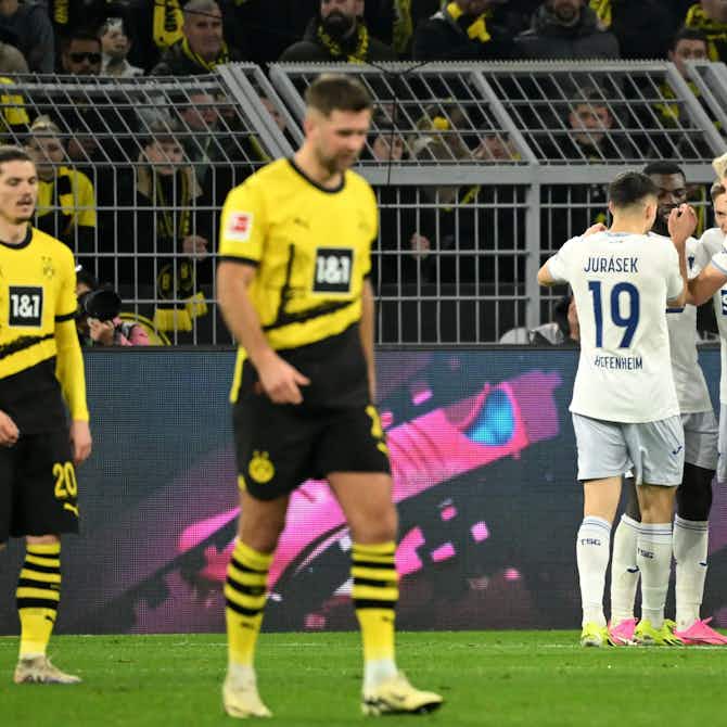 Preview image for PLAYER RATINGS | Borussia Dortmund 2-3 Hoffenheim – Maximilian Beier brace deals BVB first Bundesliga defeat of 2024