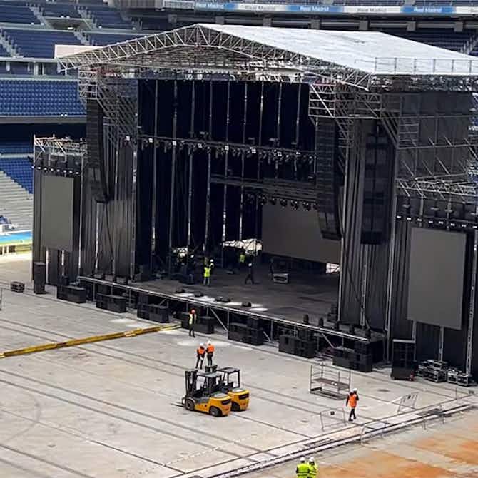Vorschaubild für Große Bühne errichtet: Freitag erstes Musik-Event im neuen Bernabéu