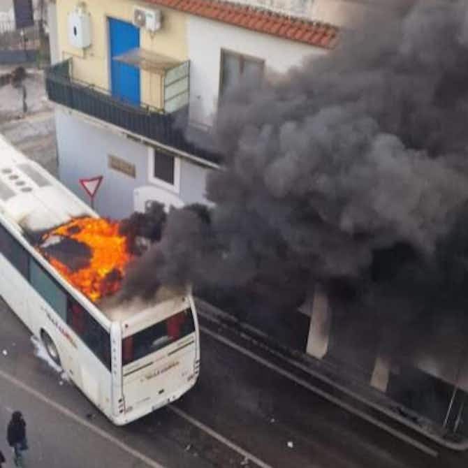 Anteprima immagine per Scontri tra le tifoserie di Paganese e Casertana: pullman in fiamme