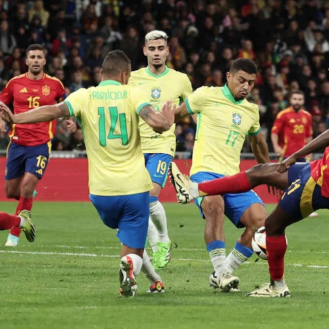 Imagen de vista previa para España y Brasil empataron en un gran amistoso desdibujado por el polémico arbitraje