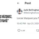 Imagem de visualização para 'Você é F&#$!': Bellingham elogia Lucas Vásquez após vitória no El Clásico