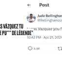 Image d'aperçu pour “Une pu*** de légende” : Bellingham encense la perf’ de Lucas Vázquez lors du Clásico