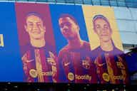 Image d'aperçu pour Spotify : les six heureux élus qui apparaissent sur la nouvelle façade du Camp Nou