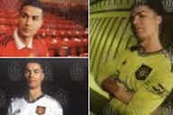 Preview image for Cristiano Ronaldo models Man Utd's home, away & 3rd kit for 22/23 season in 'leaked' images