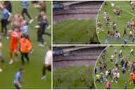 Preview image for Robin Olsen: Footage of Aston Villa goalkeeper being attacked during Man City pitch invasion