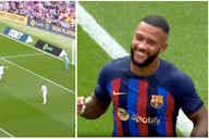 Preview image for Barcelona 3-0 Elche: Memphis Depay used trademark move to score great goal