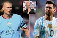 Preview image for Erling Haaland v Lionel Messi: Pep Guardiola explains the difference