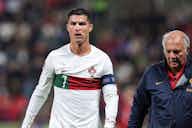 Preview image for Cristiano Ronaldo left bloodied after horrific collision during Portugal match