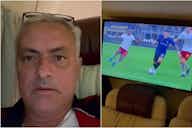 Preview image for “I’m gonna die here” – Jose Mourinho watches Roma vs Inter from the team bus and documents it on Instagram