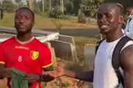 Preview image for (Video) Naby Keita jokes that he will “transfer to Senegal” after posing with Sadio Mane and Senegal shirt