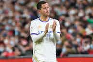 Preview image for Real Madrid attacker Hazard makes contact with Cadiz defender Akapo