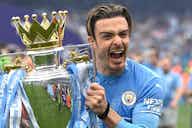 Preview image for 'Miles off it!': Jack Grealish rinses Bernardo Silva during Man City's title parade